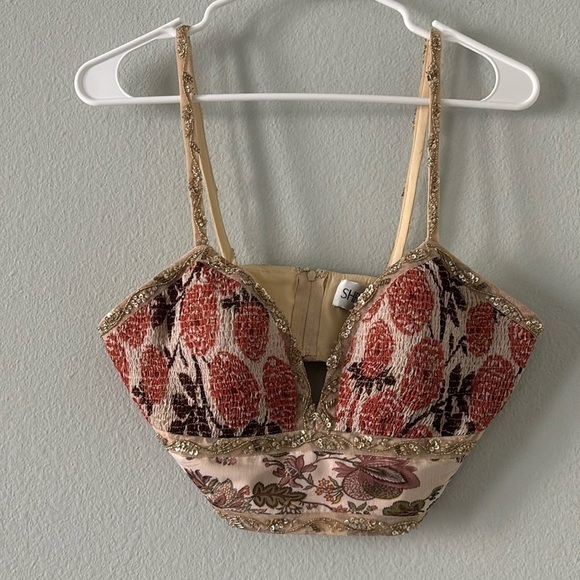 Sherri Hill Embellished Beaded Crop Top - Picture 1 of 4